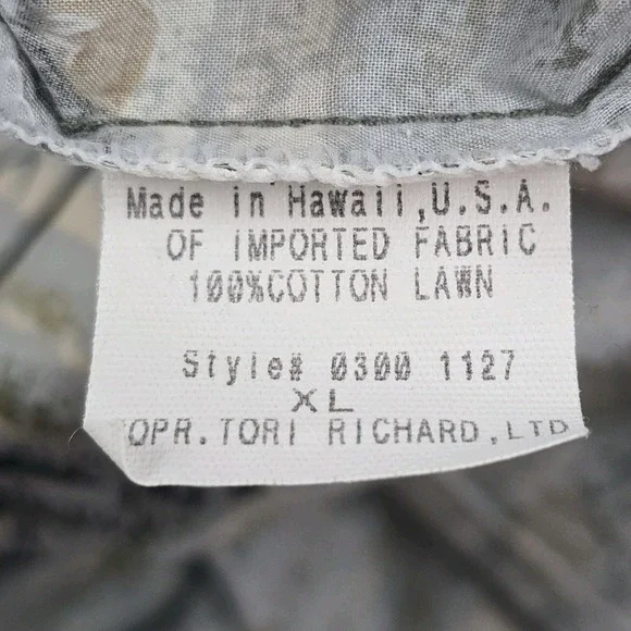 Tori Richard Vintage XL Cotton Lawn Antelope Print Hawaiian Shirt Made in Hawaii - Picture 5 of 7